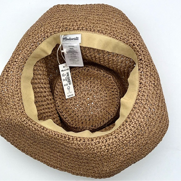 Madewell Classic ORI Hat Woven Straw Wide Brim Tan M/L NWT Summer Beach Hat - Picture 11 of 13